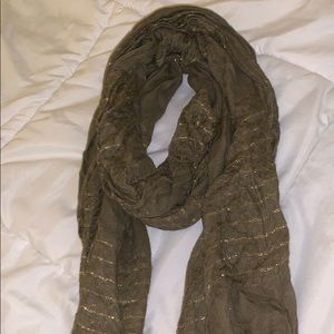 army green with gold accent scarf